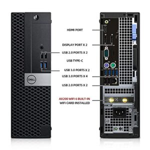 Dell OptiPlex 5050 Desktop Computers PC i7-6700 3.4GHz, 32GB Ram 1TB M.2 NVMe SSD+2TB HDD, AX200 Built-in WiFi 6, Bluetooth 5.2 HDMI, RBG Speaker, Refurbished Computer(Renewed), Black