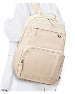 bergsalz white laptop backpack for women men travel backpack carry on backpack casual daypack backpacks lightweigt waterproof college essentials backpack work teacher backpack purses for women