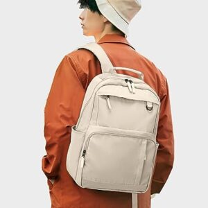 bergsalz White Laptop Backpack For Women Men Travel Backpack Carry On Backpack Casual Daypack Backpacks Lightweigt Waterproof College Essentials Backpack Work Teacher Backpack Purses For Women