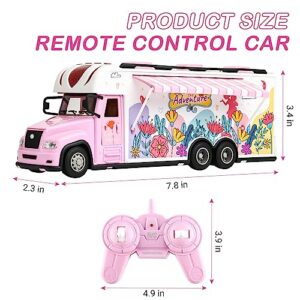 T.V.V Fashy Remote Control Car for Girls, with Music, Lights, and Mini Camping Furniture