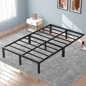 sharllen Full Size Bed Frame,14 Inch Heavy Duty Metal Platform Bed Frame No Box Spring Needed/Steel Slat Support/Noise Free/Easy Assembly Black