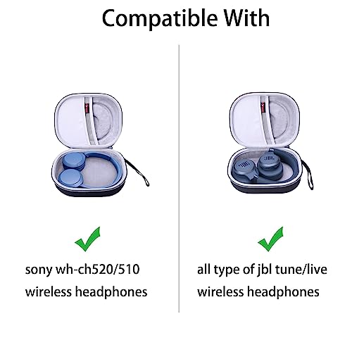 XANAD Hard Case for Sony WH-CH520 or WH-CH510 or JBL Tune 510BT, Tune 660 BTNC, Tune 560BT, Tune 500BT, Live 460NC, E45BT Bluetooth Wireless Headphone- Tavel Storage Bag