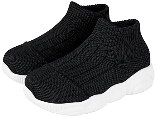 Baby Shoes Girls Boys Toddler Socks Breathable Baby Slippers Infant First Walking Sneaker Non Slip Soft Rubber Sole,Black