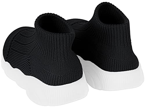 Baby Shoes Girls Boys Toddler Socks Breathable Baby Slippers Infant First Walking Sneaker Non Slip Soft Rubber Sole,Black