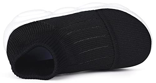 Baby Shoes Girls Boys Toddler Socks Breathable Baby Slippers Infant First Walking Sneaker Non Slip Soft Rubber Sole,Black