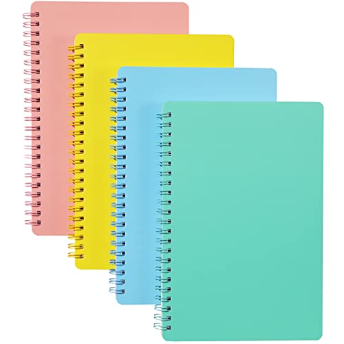 Spiral Notebook - 4 Pack Spiral Notebook, 5.6'' x 8.25'', 80 Sheets / 160 Pages Per Notebook, Spiral Notebook with Twin-Wire Binding, Journals for Women, College Ruled Notebooks with 4 Colors