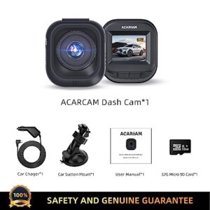 Dash Camera for Car, Dash Cams FHD 1080P,Dash Cam Front with 32G SD Card, Mini Dashcams for Cars,Driving Recorder,Super Night Vision,24 Hours Parking Monitor,Loop Recording 120°Wide Angle,G-Sensor