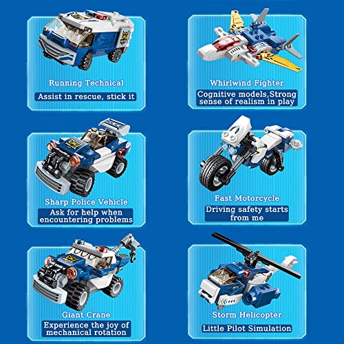 ENHANA 6 in 1 Building Block Transform Robot Vehicles Kids Toys,STEM Learning Building Bricks Plane Set for 6-12 Years Old Boys,Robot Building Toys Christmas Birthday Gifts for Boy Girls Kids,453PCS