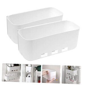 VICASKY 2pcs Box Shelf Under Sink Storage Caddy Plastic Storage Drawers Under Sink Shelf Multipurpose Sink Organizers Under The Sink Organizer Kitchen Bathroom Organizer White Counter Pp