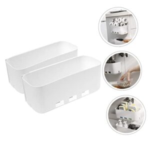 VICASKY 2pcs Box Shelf Under Sink Storage Caddy Plastic Storage Drawers Under Sink Shelf Multipurpose Sink Organizers Under The Sink Organizer Kitchen Bathroom Organizer White Counter Pp