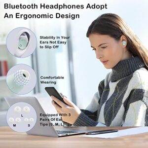 Wireless Earbuds Bluetooth 5.3 Headphones with Wireless Charging Case Touch Control Wireless Noise Cancelling Earbuds IPX5 Waterproof Stereo Headphones, Wireless Earbuds for iPhone/Android/iOS (Green)