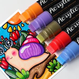 Sistavo Graffiti Markers Paint Markers 15mm Jumbo Felt Tip 10 Pack Colored Tagging Markers Graffiti Supplies Acrylic Paint Markers Pens for Plastic, Wood, Rock, Metal and Glass Permanent Marking (10)