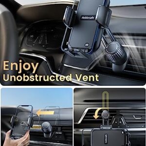 Holdersafe Phone Mount for Car Vent: [Never Blocking] Air Vent Cell Phones Holder for iPhone & Samsung Android Smartphone [Thick Cases Friendly] Hands-Free Auto Mobile Phone Stand