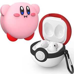 [2pack] cute cover for galaxy buds pro 2 case/galaxy buds 2 case/galaxy buds pro case/galaxy buds live case,3d cartoon anime silicone protective cover for samsung earbuds case