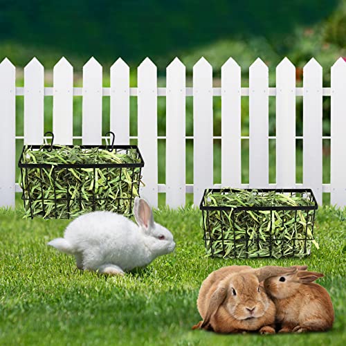 2PCS Pet hay Feeder Rabbit Guinea Pig Chinchilla Rabbit Small Animal Basket Hook Rabbit hay Feeder Guinea Pig hay Feeder Heavy-Duty Metal Frame hay Holder for Rabbits Guinea Pig Chinchillas