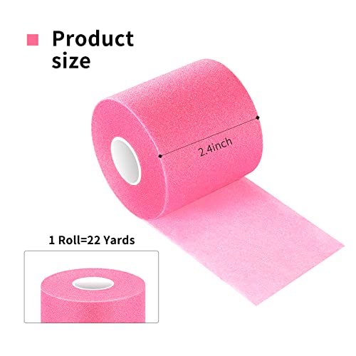 ADMITRY Pre Wrap Tape Athletic,3 Rolls Pink Prewrap Headbands for Hair,Foam Underwrap Sports Wrap