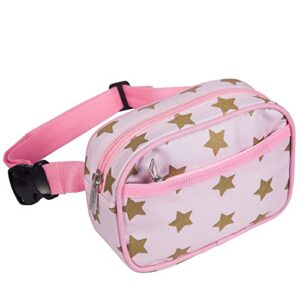 wildkin fanny pack for girls & adults, keep organized and trendy with multifunctional fanny pack, roomy with adjustable belt, perfect size for concert, festival & parades (pink and gold)