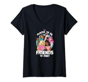 barbie - places to be, friends to meet v-neck t-shirt