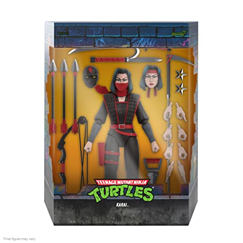 Super7 Ultimates Teenage Mutant Ninja Turtles Karai - 7" TMNT Action Figure with Accessories Classic Cartoon Collectibles and Retro Toys