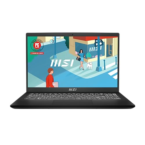 MSI Modern 15 Laptop: Ryzen 5 7530U, UMA AMD Radeon Graphics, 15.6" FHD, 16GB DDR4, 1TB NVMe SSD, 180-Degree Lay-Flat, Type C, Win 11 Home: Classic Black B7M-224US