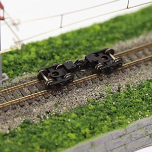 4pcs Model Trains N Scale 1:160 Bogies Coupler 33" Metal DC Wheels with Screw Washer HP03150