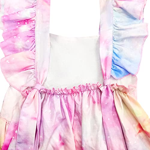 Princess Dress Square Neck Toddler Girls Dress Up Clothes Ruffles Sleeve Tie Costume for Little Girls