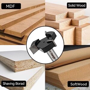 Cenyb Surfacing Router Bits,3 Wings 1/2 inch Shank 2 inch Cutting Dia for Woodworking Tools