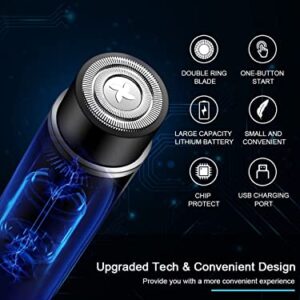 Taanimo Electric Razor Mini Shavers, Portable, USB Rechargeable, Perfect for Travel and Touch-ups, Unisex Men Women, Blue