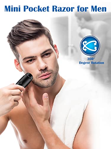 Taanimo Electric Razor Mini Shavers, Portable, USB Rechargeable, Perfect for Travel and Touch-ups, Unisex Men Women, Blue