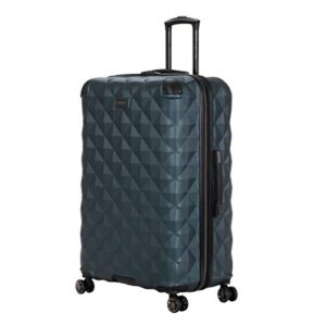 Kenneth Cole Reaction Diamond Tower Collection Lightweight Hardside Expandable 8-Wheel Spinner Travel Luggage, Emerald Green, 24-Inch Checked