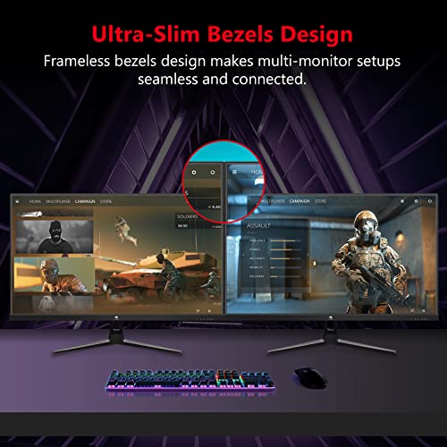 Z-Edge 24.5" Gaming Monitor, Z-Edge UG25I FHD 1920x1080 240Hz Gaming Monitor, 1ms Frameless LED, AMD Freesync Premium Display Port HDMI Built-in Speakers