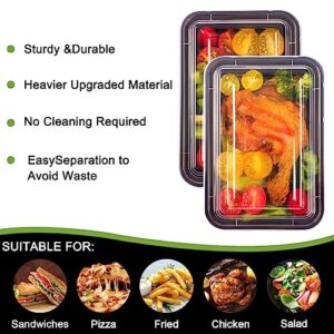 Moretoes 30 Pack 16 oz Meal Prep Containers Plastic Food Storages with Lids, Take-Out Lunch Box Reusable Bento Box, Stackable Microwave Freezer Dishwasher Safe