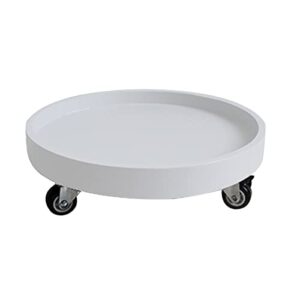 plant caddy with wheels, flower plant saucer plastic plant tray,plant roller base outdoor,plant holder with lockable casters for garden pot,30cm 40cm 50cm 60cm (color : white, size : 30cm/12in)