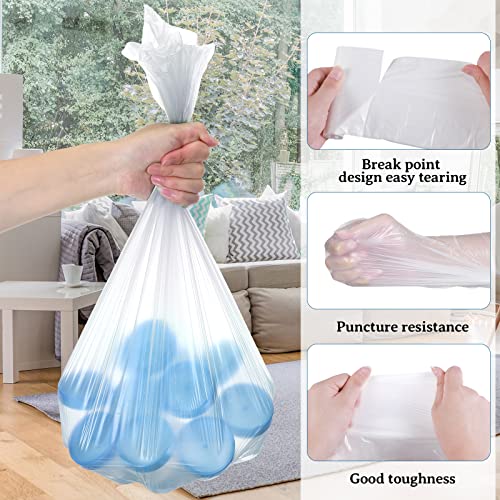 Glenmal 1000 Counts 2.6 Gallon Trash Bags Compostable Small Garbage Bags Bathroom Trash Bags Unscented Wastebasket Bags Trash Can Liners for Office Kitchen Bedroom (White)