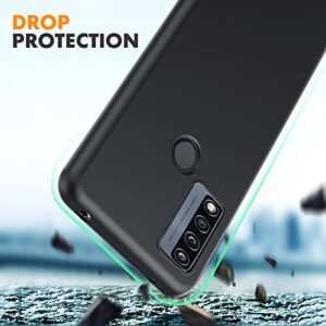 Dioxide Compatible for TCL 4X 5G Phone Case with Screen Protector, Soft TPU Silicone Case Shockproof Non-Slip Camera Protective Case Slim Cover for TCL 4X 5G Phone Case, Black