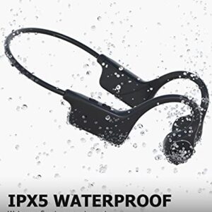 MONODEAL Bone Conduction Headphones Bluetooth Open Ear Headphones Wireless IPX5 Waterproof Headset with Microphone Sport Headphones Long Battery Life Earphones for Runners Fitness Cycling