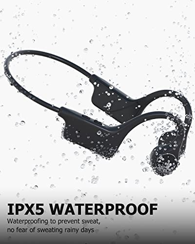 MONODEAL Bone Conduction Headphones Bluetooth Open Ear Headphones Wireless IPX5 Waterproof Headset with Microphone Sport Headphones Long Battery Life Earphones for Runners Fitness Cycling