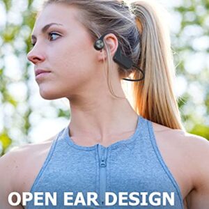 MONODEAL Bone Conduction Headphones Bluetooth Open Ear Headphones Wireless IPX5 Waterproof Headset with Microphone Sport Headphones Long Battery Life Earphones for Runners Fitness Cycling