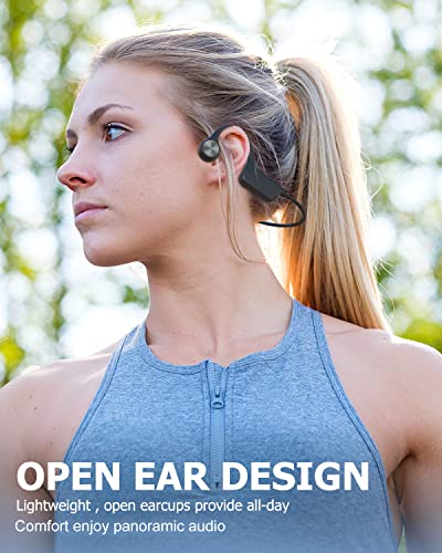 MONODEAL Bone Conduction Headphones Bluetooth Open Ear Headphones Wireless IPX5 Waterproof Headset with Microphone Sport Headphones Long Battery Life Earphones for Runners Fitness Cycling