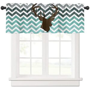 artwork store valances windows curtain cute deer ombre chevron blue and gary zig zag kitchen valances rod pocket window treatment short curtains valance for window 1 panel,42 by 18 inches