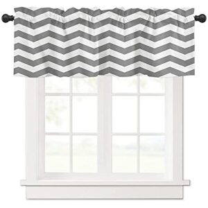 artwork store valances windows curtain simple chevron zig zag gary and white ripple kitchen valances rod pocket window treatment short curtains valance for window 1 panel,42 by 18 inches