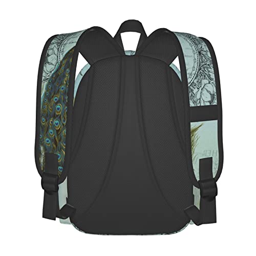 Nmbvcxz Peacock Backpack for Women 17 inch Travel Casual Laptop Backpack Lightweight Waterproof Durable Hiking Daypack