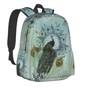 Nmbvcxz Peacock Backpack for Women 17 inch Travel Casual Laptop Backpack Lightweight Waterproof Durable Hiking Daypack