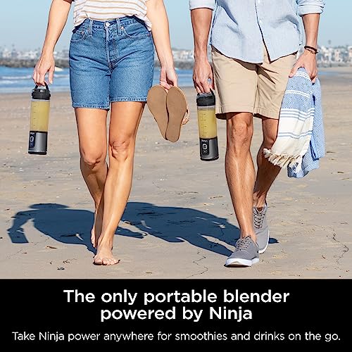 Ninja BC151BK Blast Portable Blender, Cordless, 18oz. Vessel, Personal Blender-for Shakes & Smoothies, BPA Free, Leakproof Lid & Sip Spout, USB-C Rechargeable, Dishwasher Safe Parts, Black