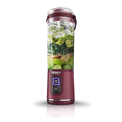 Ninja BC151CR Blast Portable Blender, Cordless, 18oz. Vessel, Personal Blender-for Shakes & Smoothies, BPA Free, Leakproof Lid & Sip Spout, USB-C Rechargeable, Dishwasher Safe Parts, Cranberry Red