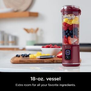 Ninja BC151CR Blast Portable Blender, Cordless, 18oz. Vessel, Personal Blender-for Shakes & Smoothies, BPA Free, Leakproof Lid & Sip Spout, USB-C Rechargeable, Dishwasher Safe Parts, Cranberry Red