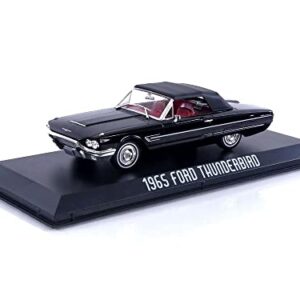 1965 Thunderbird Convertible (Top-Up) Raven Black with Red Interior 1/43 Diecast Model Car by Greenlight 86626