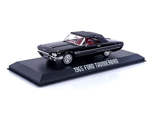 1965 Thunderbird Convertible (Top-Up) Raven Black with Red Interior 1/43 Diecast Model Car by Greenlight 86626