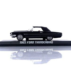 1965 Thunderbird Convertible (Top-Up) Raven Black with Red Interior 1/43 Diecast Model Car by Greenlight 86626