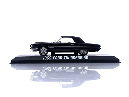 1965 Thunderbird Convertible (Top-Up) Raven Black with Red Interior 1/43 Diecast Model Car by Greenlight 86626